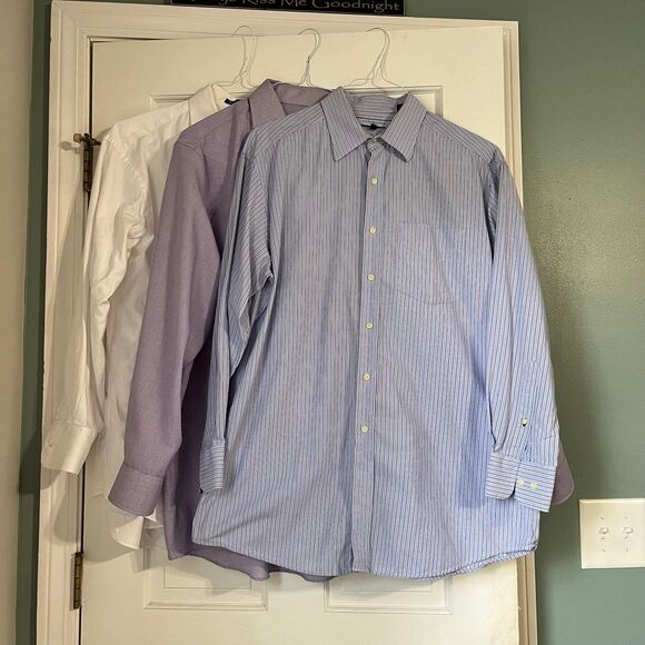 Men’s Shirts Lot 3 Button Down Size 16 32-33 Large Michael Kors Tommy Hilfiger - Picture 1 of 7